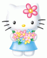Hello Kitty avec son collier de fleurs